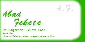 abad fekete business card